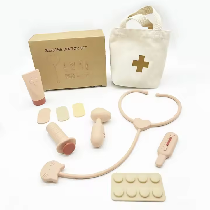 Juego De Película Doctor Infantil Con Set De Enfermera Para Niñas Y Niños Juguetes Educativos De Silicona Seguros Para Juegos De Rol Aprendizaje Para Bebés Y Niños Pequeños - 1