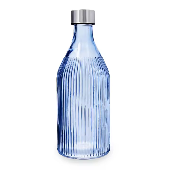 QUID MAISON Botella Mesa Vidrio Con Tapón 1L Azul marino - 1