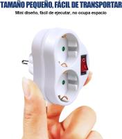 2 en 1 Adaptador con Interruptor y 2 Enchufes Schuko, Adaptador de Regleta, hasta Carge 3680W, 16A/250V~, Blanco, 2Pcs.WKL Store - details 2