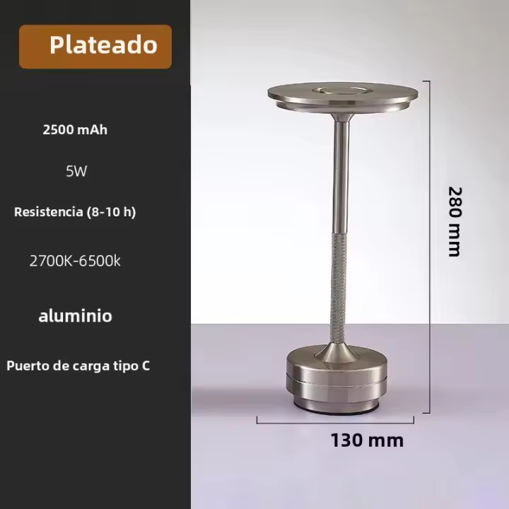 Lámpara De Mesa Recargable LED Con Sensor De Toque Luz Nocturna Sin Cable Para Lectura Decorativa Para Restaurante Hotel Bar Y Dormitorio - 1