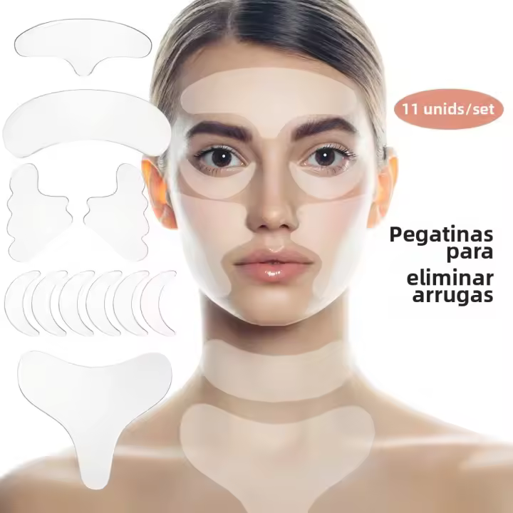 Parches De Levantamiento De Piel Reutilizable De Silicona Antiarrugas Y Antienvejecimiento Para La Cara Parches Para La Frente Cuello Ojos - 1