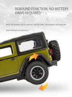 Coche De Juguete a Escala 1/32 Para Niños Y Adultos Con Puertas Abatibles Y Luz Vehículos Metálicos Para Wrangler Off-Road 7 Puertas - details 8