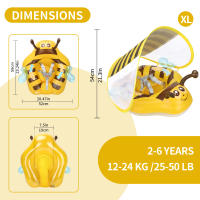 Nueva Actualización De La Flota Infantil De Sumbobo: Anillo Flotador Inflable Para Bebés Con Asiento Malla Seguro Y Suave En Color Amarillo Con Diseño De Abeja Juguete Divertido Para El Verano - details 14
