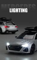 Coche De Juguete Audi RS6 1:24 Con Luz Y Sonido Vehículo De Carreras a Escala Puertas Abreables Regalo Para Niños Coleccionable Metal - details 5