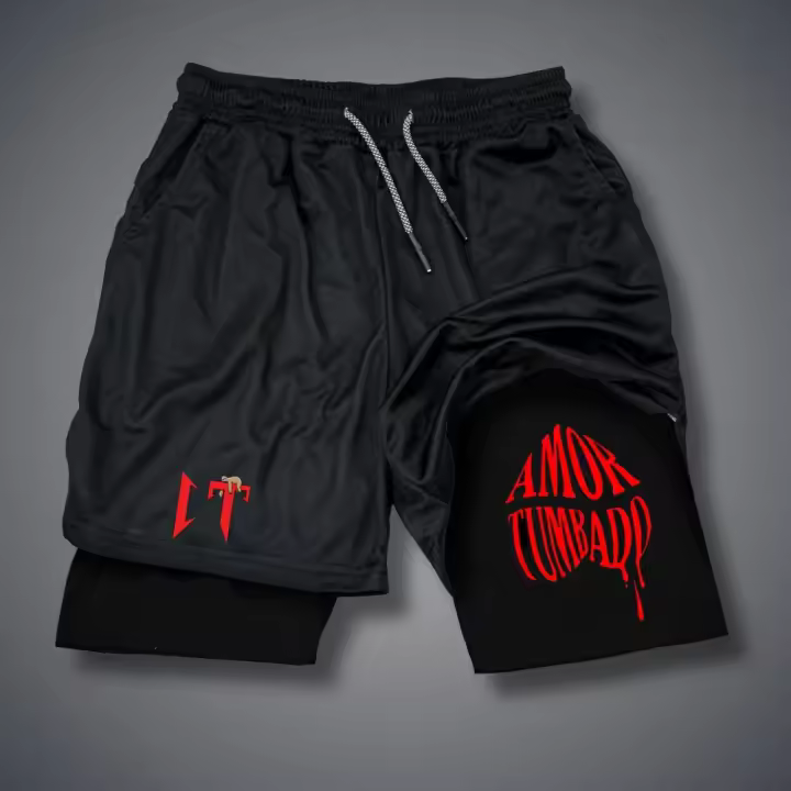 Nuevos Shorts De Verano Para Hombre 2024 Quick-Drying Deporte Fitness Estampado Divertido Talla M-3XL Ropa Deportiva Doble Capa - 1