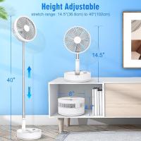 Ventilador portátil oscilante con control remoto, ventilador de escritorio plegable, mini ventilador USB de 8 pulgadas 7200 mAh, ventilador de piso silencioso para oficina, dormitorio, camping - details 0