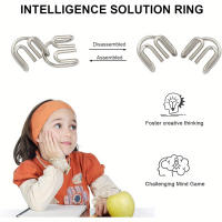 Juego De Puzzle De Hilo Metálico Desafío Cerebral IQ Prueba Juguete De Desbloqueo De Anillo Chino Juego De Magia Geométrico Para Adolescentes Y Adultos - details 5