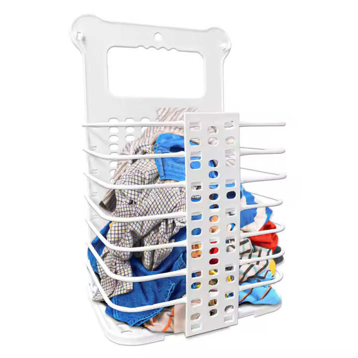 T-Lovendo - Cesto de Ropa Sucia Colgante Plegable Montaje en Pared Canasta Cesta de Almacenamiento Plástico DOS UNIDADES - 1