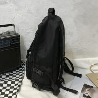 Mochila Preppy Para Estudiantes Gran Capacidad Botón Viaje Sólida Simple Harajuku Chic Moda Retro Unisex Alta Calle - details 11