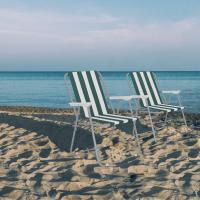 Silla de Playa Plegable de Metal - Camping al Aire Libre de la Comida campestre Butaca con Asiento de Lona - details 6