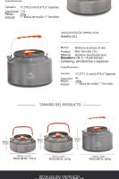 Widesea Kettle De Camping 1.1L 2L1.5L Para Exterior Utensilios De Cocina Para Picnic Set Equipamiento Turistico Aluminio No Plegable - details 2