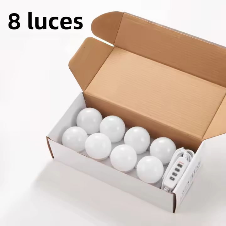 Espejo De Maquillaje Hollywood Con Luz LED Ajustable De 3 Colores Luz Stick USB Cadena Lámpara Dimmer Sin Fin Para Profesionales - 1