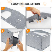 Casa De Gato De Dos Capas En Piel De Manta Mueble Multifuncional Para Mascotas Pequeñas Cama Desmontable Para Gato Perro Bebé - details 4