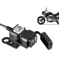 Adaptador De Carga Dual USB 12V-24V Para Motocicleta Impermeable Para iPhone Samsung Huawei Soporte De Poder Para Manillar De Motocicleta - details 3