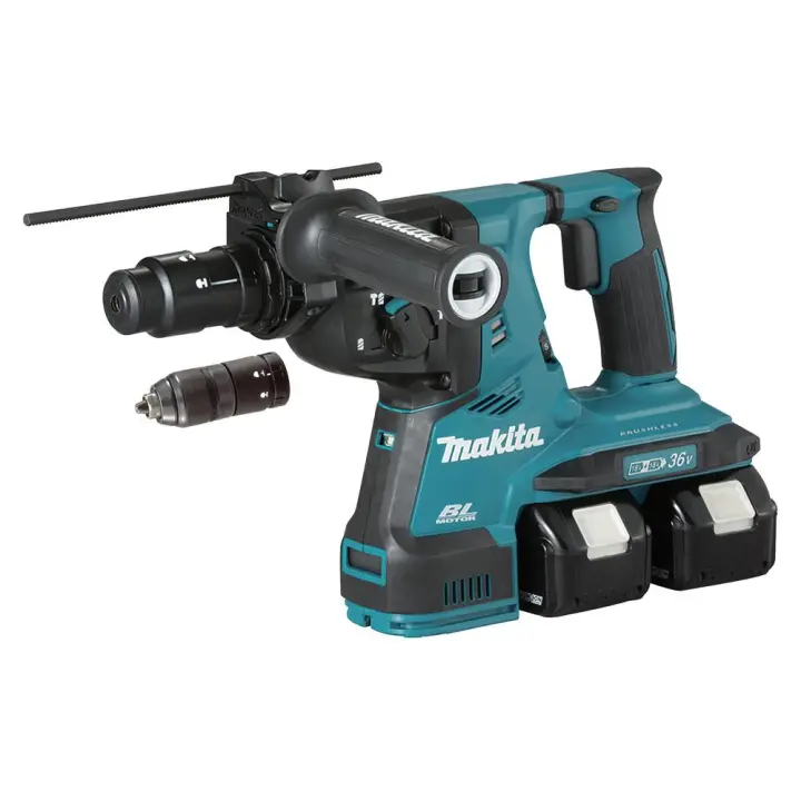 MAKITA - Martillo Electroneumatico MAKITA DHR281PT2J 3 Modos 28mm 2x18V BL 2 Portabrocas + 2 baterias 5.0Ah + Cargador Doble + Maletin - 1