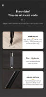 Pluma Fuente De Lujo Con Tintero Y Diseño Clásico De Punta Fina Metálica Para Escribir Smoothmente - details 5