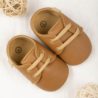 Zapatos De Cuero PU Retro Para Bebés Niños Y Niñas Estilo Británico Multicolor Antideslizantes Para Primera Caminata Suela De Goma Casual Para Niños Y Niñas - details 20