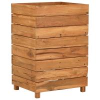 vidaXL Arriate elevado madera de teca reciclada y acero Dimensiones 50 x 40 x 38 cm,  100 x 40 x 38 cm,  150 x 40 x 38 cm y mas - details 1