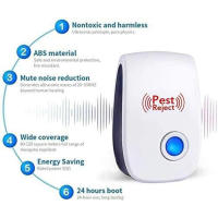 6Pcs Repelente Ultrasonido De Pestes Y Insectos Con Rango Largo Multi Función Para Hogar Oficina Hotel Repelente De Insectos Y Ratones - details 3