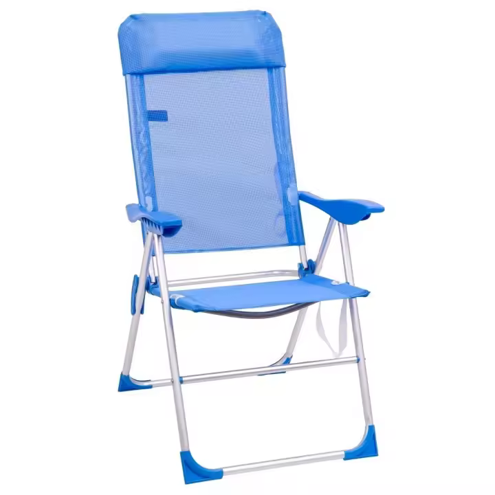 Sillón de playa plegable y reclinable de 5 posiciones de aluminio y textileno Lola Home - 1