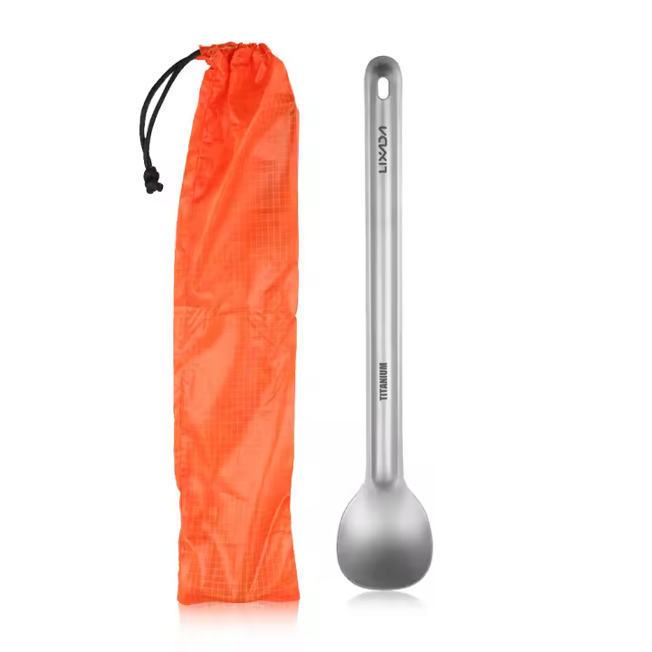 Cuchara De Titanio Lixa Dada Con Manija Larga Para Exteriores Ultraligera De 15g Portátil Para Camping Y Pícnic Sin Despliegue - 1