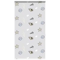 vidaXL Estor enrollable para ducha con casete 130x240 cm tela ancho en color Gris claro/Adorno/Blanco y más | protección solar decorativa para ventanas hogar oficina dormitorio fácil de instalar - details 4