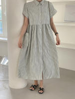 Vestido De Verano Vintage REALEFT Para Mujer Con Botones Y Bolsillos Estilo Coreano Casual Largo Hasta La Rodilla Traje De Trabajo - details 0