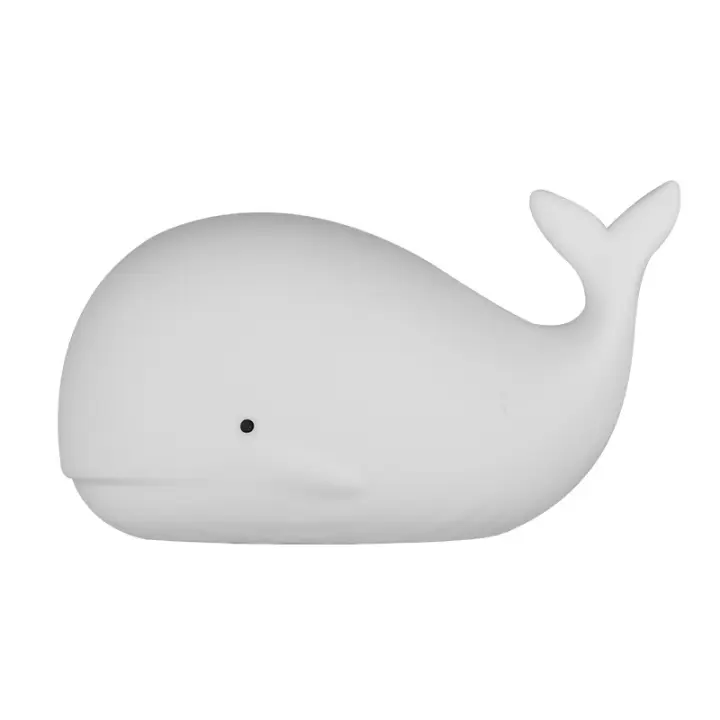 Whale Kids Night Light, 7 colores cambiantes LED portátil táctil lámpara de bebé, USB recargable silicona Animal noche luz para niños decoración de la habitación, regalo - 1