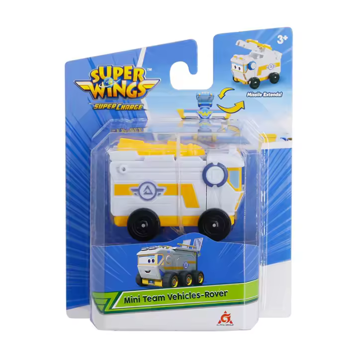 SUPER WINGS - Figura articulada de acción - Rover lunar blanco - Mide 12 cm - Juguete Divertido - Producto original - Edad recomendada mayores de 3 años - 1