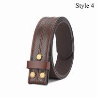 Cinturón De PU Para Hombres Y Mujeres Sin Hebilla Que Se Puede Cambiar Con Diversos Patrones Multicolor Ancho 3.8 Cm - details 4
