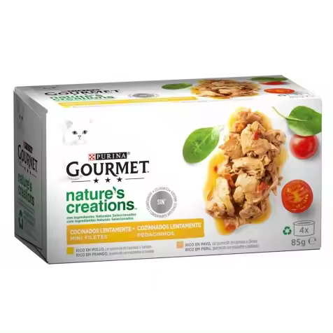 Purina Gourmet Nature's Creation Pack Pollo Y Pavo Gatos Latas 4 X 85 Gr - 1