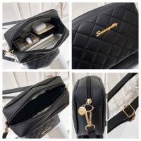 Bolso De Hombro Para Mujer En PU De Lujo Con Bordado De Lingge Negro Bolso Bandolera Pequeño Bolsa De Almacenamiento Moda - details 3