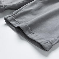 Shorts De Verano Para Hombre Puro Algodón Con Multiple Bolsillos Trabajo Casual Cintura Media Pierna Recta Overbice Longitud De Rodilla Playa - details 9