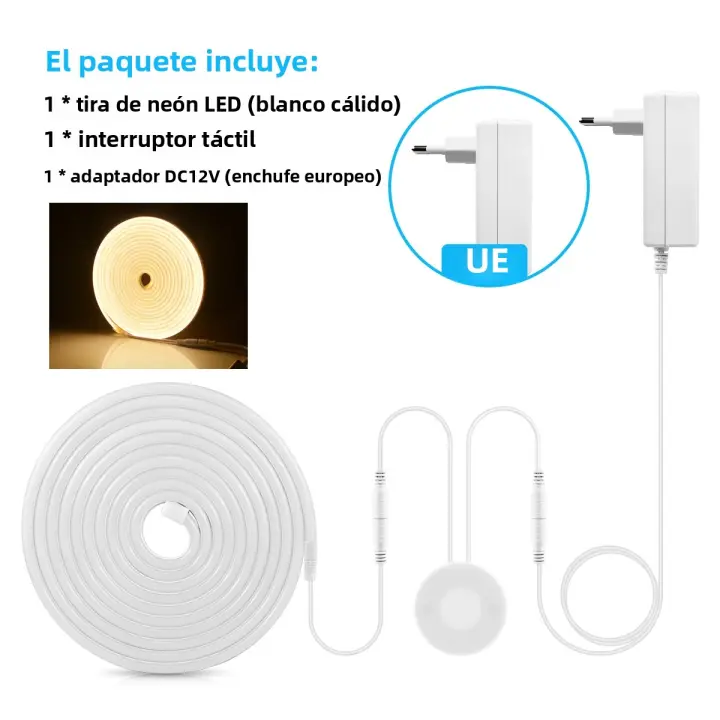 Luz De Neón LED DC 12V Con Sensor De Toque De Varita Decoración Para Jardín Y Hogar Luz De Tubo De Neón Transparente Controlable Por Movimiento IP65 Impermeable - 1