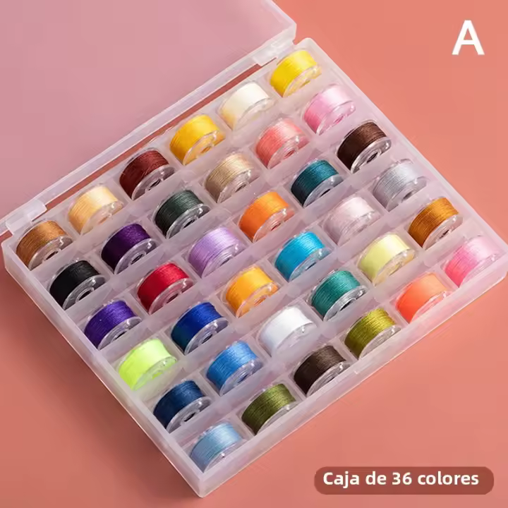 Juego De Bobines De Coser Caja Multicolor Hilo De Spool Máquina De Costura Accesorios De Costura Para Adultos Material De COTON - 1