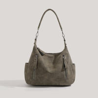 Bolso De Hombro Retro Para Mujer Con Correas De Cuero Frosted Gran Capacidad Bolsa Cruzada Para Comunicación Estilo Invierno - details 2