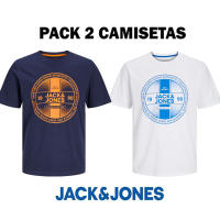 Jack & Jones Hombre Pack 2 camisetas de Algodón de 150 grs Mod JJRI TEE CREW Ajuste Standard FIT logo estampado Ref 256795 - details 1