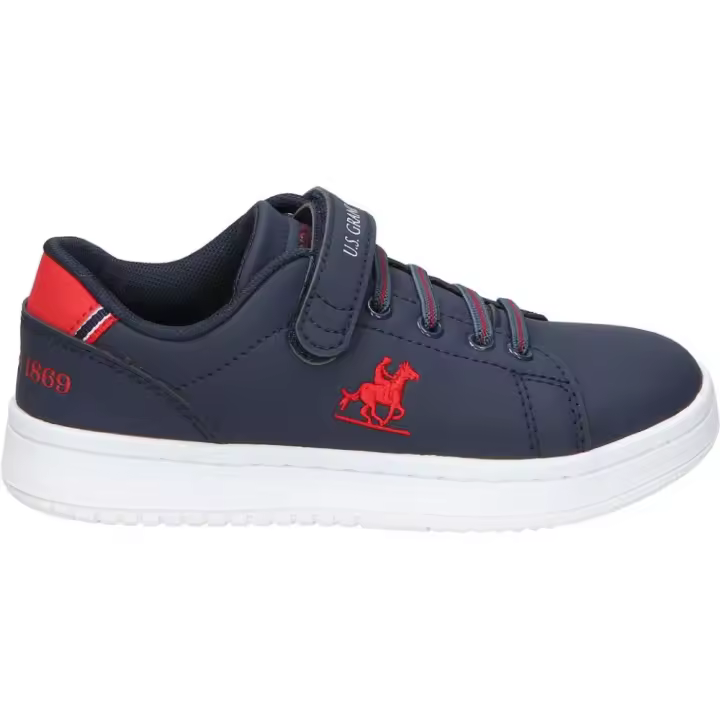 U.S. GRAND POLO | Zapatillas U.S. Grand Polo para Niño – Deportiva en Color Azul Marino con Detalles en Rojo – Sneakers con Cordones y Velcro – Casual – Máximo Ajuste – Cómodas – Modelo GPK424000 - 1