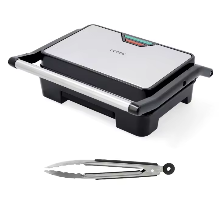 DCOOK GALLERY/HABITAT Set Grill Doble Placa Y Pinza 900W Acero Liso - 1