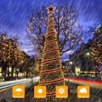 1Pack De Luces De Cadena Solar Con 50/100 LED Para Exteriores Impermeables Con 8 Modos Luz De Navidad Para Árbol Bodas Y Fiestas Decorativas - details 1