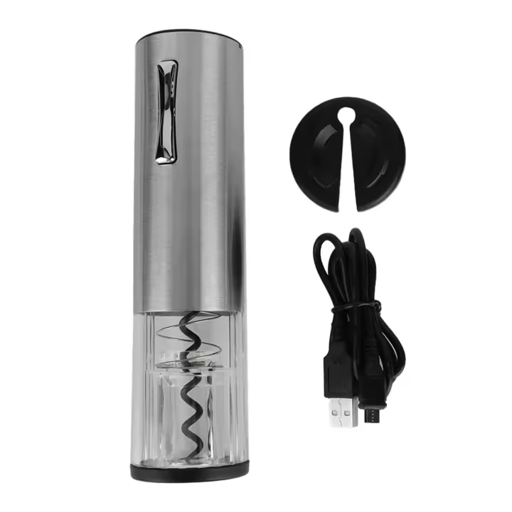 Abridor de vino eléctrico USB Sacacorchos eléctrico para botellas de vino a batería con luz indicadora LED - 1