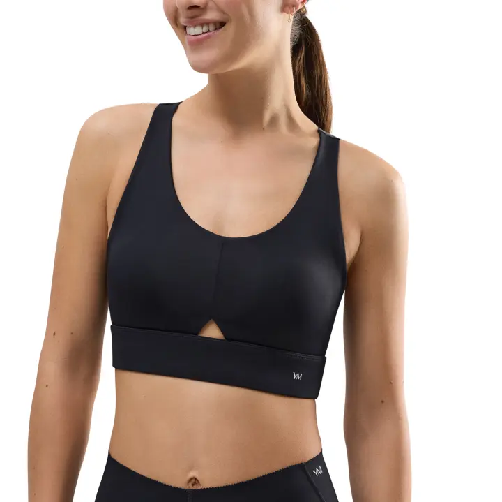 Ysabel Mora - Sujetador deportivo compressive detalle abertura sujeción media negro - 1