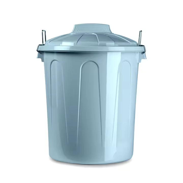 CABLEPELADO Cubo de Basura con tapa, Cubo basura Industrial, Cubo basura Plástico con asas metálicas, Contenedor residuos, 40 cm alto x 33 cm Diámetro superior, Capacidad 21 Litros, Azul claro - 1