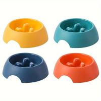 Juego De Alimentos Para Mascotas Sano Platos Lento Alimentador Para Perros Y Gatos Viaje Antisucción Universal PP No Esmerilado - details 2