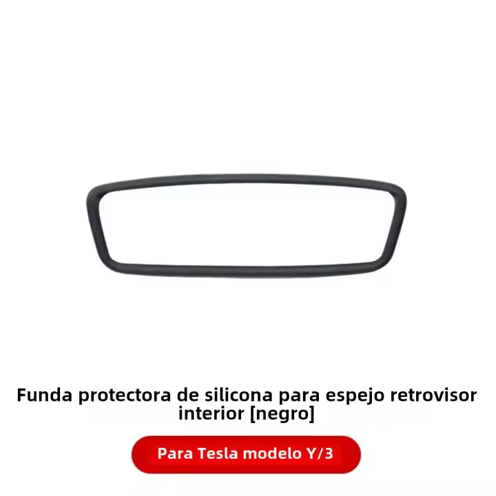 Protector De Espejo Retrovisor Para Tesla Model Y Funda De Silicona Antideslizante Decorativa Accesorio Para Coche - 1