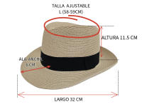 Kebedo Moda Sombrero Paja Beige Fedora Unisex | Estilo Panamá Retro Diseño Borsalino | UPF 50+ |  ¡Protección y Estilo! - details 3