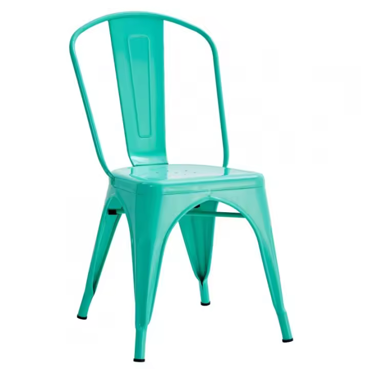 ORION91 Silla Acero BETA Verde Agua Apilable (84x45,5x52 cm) Estilo Industrial Convertible a Taburete Antideslizante Comedor Hostelería Oficina Salón Teletrabajo Cocina - SpazioLuzio - 1