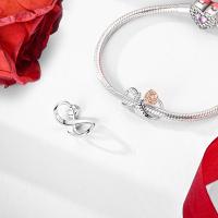 Encanto De Plata De 925 Para Pulsera Con Barco De Paseo Y Corazón Joyería Fina Para DIY Regalo Con Cuentas De Papel Y Rosas - details 113