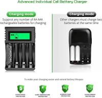 Cargador de Pilas Recargables, LCD Cargador para Ni-MH/Ni-CD Pilas Recargables AA/AAA , Ranura Independiente & USB Carga Rápida - details 0