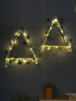 Estante Flotante De Madera Con Decoración De Hoja LED Para Decoración Del Habitáculo Estilo Bohemio Estante De Pared Para Sala De Estar - details 25
